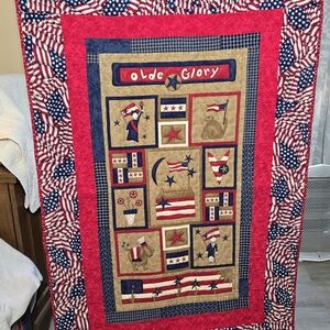 Olde Glory Patriotic Quilt - Red, Blue, Tan
